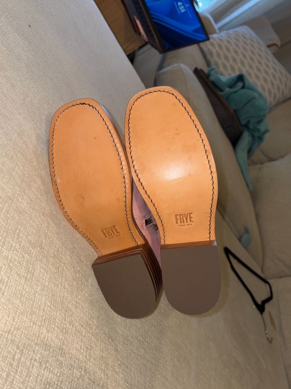 Frye Campus Buckle Boots Pink Heeled Leather Mid Calf Women’s Shoes Size 8 NEW - Picture 8 of 15